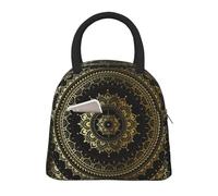 AYYQWE Borsa termica funzionale per pasti, con stampa circolare, portatile, per scuola, picnic, viaggi, routine quotidiana