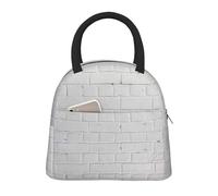AYYQWE Borsa termica per pasti con stampa a muro di mattoni bianchi antica, portatile, per scuola, picnic, viaggi, routine quotidiana