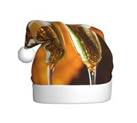 AYYQWE Cappello di Babbo Natale con stampa a forma di tazza di vino, per uomini e donne, per feste e feste