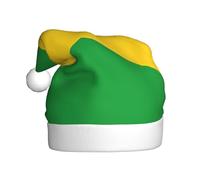 AYYQWE Cappello di Natale con stampa bandiera della Giamaica, da uomo e da donna, cappello da Babbo Natale, per feste e feste