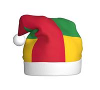 AYYQWE Cappello di Natale con stampa bandiera dell'Africa centrale, da uomo e da donna, cappello da Babbo Natale per feste e feste