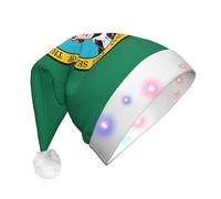 AYYQWE Cappello di Natale unisex per adulti con stampa bandiera Washington con luci a LED forniture per feste natalizie decorazione Yuletide