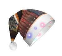 AYYQWE Cappello natalizio per adulti con stampa di libreria, per feste, Capodanno, Natale