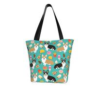 AYYQWE Carino Corgi Stampa Estate Borsa a Tracolla Spiaggia Borsa a Tracolla Viaggi Shopping Palestra Escursioni Festa Eventi