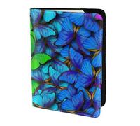 AYYQWE Custodia a portafoglio per passaporto da viaggio con stampa a farfalla colorata, per uomo e donna, elegante, sicura e leggera, Nero , Taglia unica