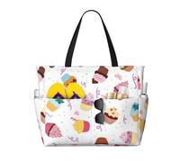 AYYQWE Delicious Cupcakes Stampa Beach Tote Elegante Weekend Bag Riutilizzabile Leggero Palestra Picnic Campeggio Donne Uomini