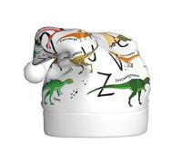 AYYQWE Elegante cappello di Natale con stampa di dinosauri, unisex, cappello da Babbo Natale, per feste e feste
