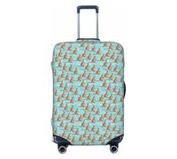 AYYQWE Funny for Kangaroo Zoo Print Elastic Suitcase Cover Family Vacation Travel Bagagli Protector Accessorio, Nero , L, Bagaglio a mano