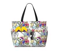 AYYQWE Giardino Fioritura Fiori di campo Uccelli Foglie Rami Stampa Beach Tote Elegante Borsa Weekend Riutilizzabile Leggero Palestra Picnic Campeggio Donne Uomini