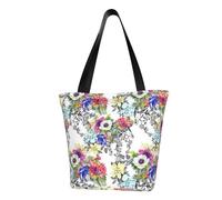 AYYQWE Giardino Fioritura Fiori di campo Uccelli Foglie Rami Stampa Estate Borsa a Tracolla Spiaggia Borsa a Tracolla Viaggi Shopping Palestra Escursionismo