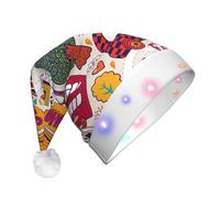 AYYQWE Giornale scolastico In Inglese Stampa Unisex Adulto Cappello Di Natale Con Luci Led Forniture Festa di Vacanza Yuletide Decor