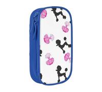 AYYQWE Girly rosa bottiglia di profumo e barboncino stampa pratico astuccio multi-scomparto ufficio viaggi scuola arte forniture quotidiane, Blu, Taglia unica, Con tasca per il