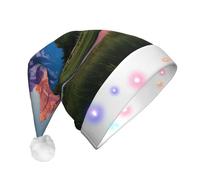 AYYQWE Grand Teton National Park Stampa Unisex Adulto Cappello di Natale Con Luci Led Forniture Festa di Vacanza Yuletide Decor