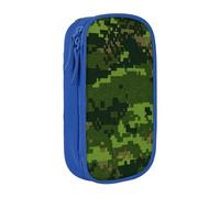 AYYQWE Green Army - Astuccio con stampa mimetica digitale, multi-scomparto, per ufficio, viaggi, scuola, arte e uso quotidiano, Blu, Taglia unica, Con tasca per il