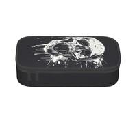 AYYQWE Horror Fantasma Cranio Stampa Versatile Studente Astuccio 8.3 X 2 X 9.4 cm Sacchetto di Immagazzinaggio Scuola Ufficio Uso, Nero , Taglia unica