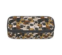 AYYQWE Imagen De Pug - Astuccio versatile per studenti, 20 x 5 x 9,4 cm, per scuola, ufficio, Nero , Taglia unica