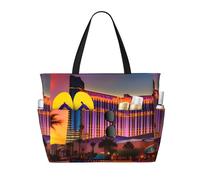 AYYQWE Las Vegas Sunset 1 Stampa Beach Tote Elegante Weekend Bag Riutilizzabile Leggero Palestra Picnic Campeggio Donne Uomini
