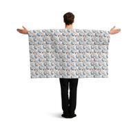 AYYQWE Llama Alpaca Cactus stampa bandiera patriottica con maniche mantello accessorio costume accessorio eventi festivi celebrazioni