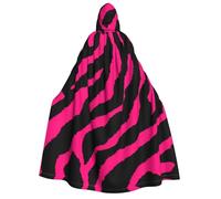 AYYQWE Mantello con cappuccio per adulti, motivo zebrato, tigre, leopardo, rosa, per cosplay, carnevale, feste in maschera