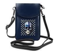 AYYQWE Mini borsa a tracolla da donna con stampa a righe blu e stelle e teschio, leggera, alla moda, da viaggio, per tutti i giorni