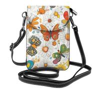 AYYQWE Mini borsa a tracolla da donna con stampa di farfalle e margherite, leggera, alla moda, da viaggio, regalo quotidiano