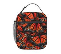 AYYQWE Monarch Butterflies. Borsa per il pranzo alla moda con stampa di farfalle pratiche isolate per la pesca scuola ufficio spiagge