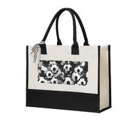 AYYQWE Nero E Bianco Pallone Da Calcio Modello Stampa Tela Unisex Tote Bag Regalo Borse A Tracolla Grande Capacità Shopping Viaggi Ufficio