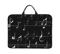AYYQWE Nero Musica Note Stampa 14 pollice Custodia Del Computer Portatile Del Manicotto Della Copertura Del Notebook Borsa Per Il Lavoro Quotidiano Viaggi