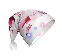 AYYQWE Parigi Torre Eiffel Francia Stampa Unisex Adulto Cappello di Natale Con Luci Led Forniture Per Feste Vacanze Yuletide Decor