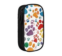 AYYQWE Paw Prints Art 1 - Pratico astuccio multiscomparto per ufficio, viaggi, scuola, arte e uso quotidiano, Nero , Taglia unica, Con tasca per il
