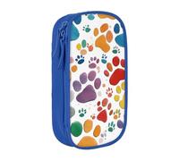 AYYQWE Paw Prints Art 1 - Pratico astuccio multiscomparto per ufficio, viaggi, scuola, arte e uso quotidiano, Blu, Taglia unica, Con tasca per il