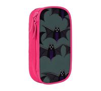 AYYQWE Pratico astuccio con stampa a pipistrello, multi-scomparto, per ufficio, viaggi, scuola, arte e uso quotidiano, rosa, Taglia unica, Con tasca per il