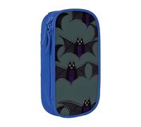 AYYQWE Pratico astuccio con stampa a pipistrello, multi-scomparto, per ufficio, viaggi, scuola, arte e uso quotidiano, Blu, Taglia unica, Con tasca per il