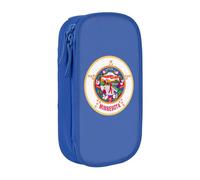 AYYQWE Pratico astuccio con stampa bandiera del Minnesota, multi-scomparto, per ufficio, viaggi, scuola, arte e uso quotidiano, Blu, Taglia unica, Con tasca per il