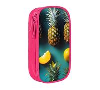 AYYQWE Pratico astuccio con stampa di frutta tropicale e ananas, multi-scomparto, per ufficio, viaggi, scuola, arte e uso quotidiano, rosa, Taglia unica, Con tasca per il