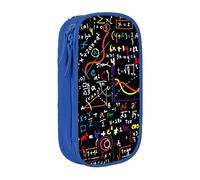AYYQWE Pratico astuccio con stampa matematica e formule multiple, per ufficio, viaggi, scuola, arte e uso quotidiano, Blu, Taglia unica, Con tasca per il