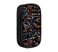 AYYQWE Pratico astuccio con stampa matematica e formule multiple, per ufficio, viaggi, scuola, arte e uso quotidiano, Nero , Taglia unica, Con tasca per il