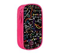AYYQWE Pratico astuccio con stampa matematica e formule multiple, per ufficio, viaggi, scuola, arte e uso quotidiano, rosa, Taglia unica, Con tasca per il