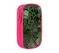 AYYQWE Pratico astuccio con stampa serpente verde, multi-scomparto, per ufficio, viaggi, scuola, arte e uso quotidiano, rosa, Taglia unica, Con tasca per il