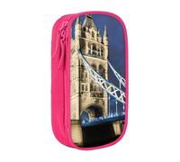 AYYQWE Pratico astuccio con stampa Tower Bridge a Londra, multi-scomparto, per ufficio, viaggi, scuola, arte e uso quotidiano, rosa, Taglia unica, Con tasca per il