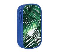 AYYQWE Pratico astuccio con stampa tropicale di palma e foglie di banana, multi-scomparto, per ufficio, viaggi, scuola, arte e, Blu, Taglia unica, Con tasca per il