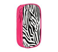 AYYQWE Pratico astuccio con stampa zebrata, multi-scomparto, per ufficio, viaggi, scuola, arte e uso quotidiano, rosa, Taglia unica, Con tasca per il