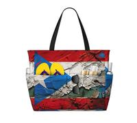 AYYQWE Puerto Rico carta da parati Bandiera Stampa Spiaggia Tote Elegante Borsa Weekend Riutilizzabile Leggero Palestra Picnic Campeggio Donne Uomini