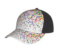 AYYQWE Puntini colorati Stampa artistica Berretto da baseball Mesh Cappello estivo Sport all'aria aperta Asciugatura rapida Traspirante Assorbimento del sudore Nero