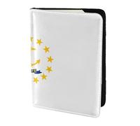 AYYQWE Rhode Island State Flag Print - Custodia a portafoglio per passaporto, da viaggio, per uomo e donna, elegante, sicura e leggera, Nero , Taglia unica