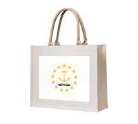 AYYQWE Rhode Island State Flag Print Elegante Tote Bag Riutilizzabile Shopping Eco-Friendly Tela Viaggi All'aperto Tutti i Giorni