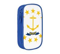 AYYQWE Rhode Island State Flag Print Pratico astuccio multi-scomparto per ufficio viaggi scuola arte forniture quotidiane, Blu, Taglia unica, Con tasca per il