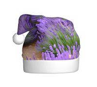 AYYQWE Romantico cappello di Natale con stampa lavanda uomo e donna cappello di Babbo Natale per feste feste decorazioni