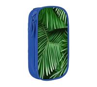 AYYQWE Simpatico astuccio con foglie di palma verdi, pratico astuccio multi-scomparto per ufficio, viaggi, scuola, arte e forniture quotidiane, Blu, Taglia unica, Con tasca per il