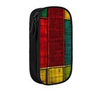 AYYQWE Stile africano patchwork 1 stampa pratico astuccio multi-scomparto ufficio viaggi scuola arte forniture quotidiane, Nero , Taglia unica, Con tasca per il